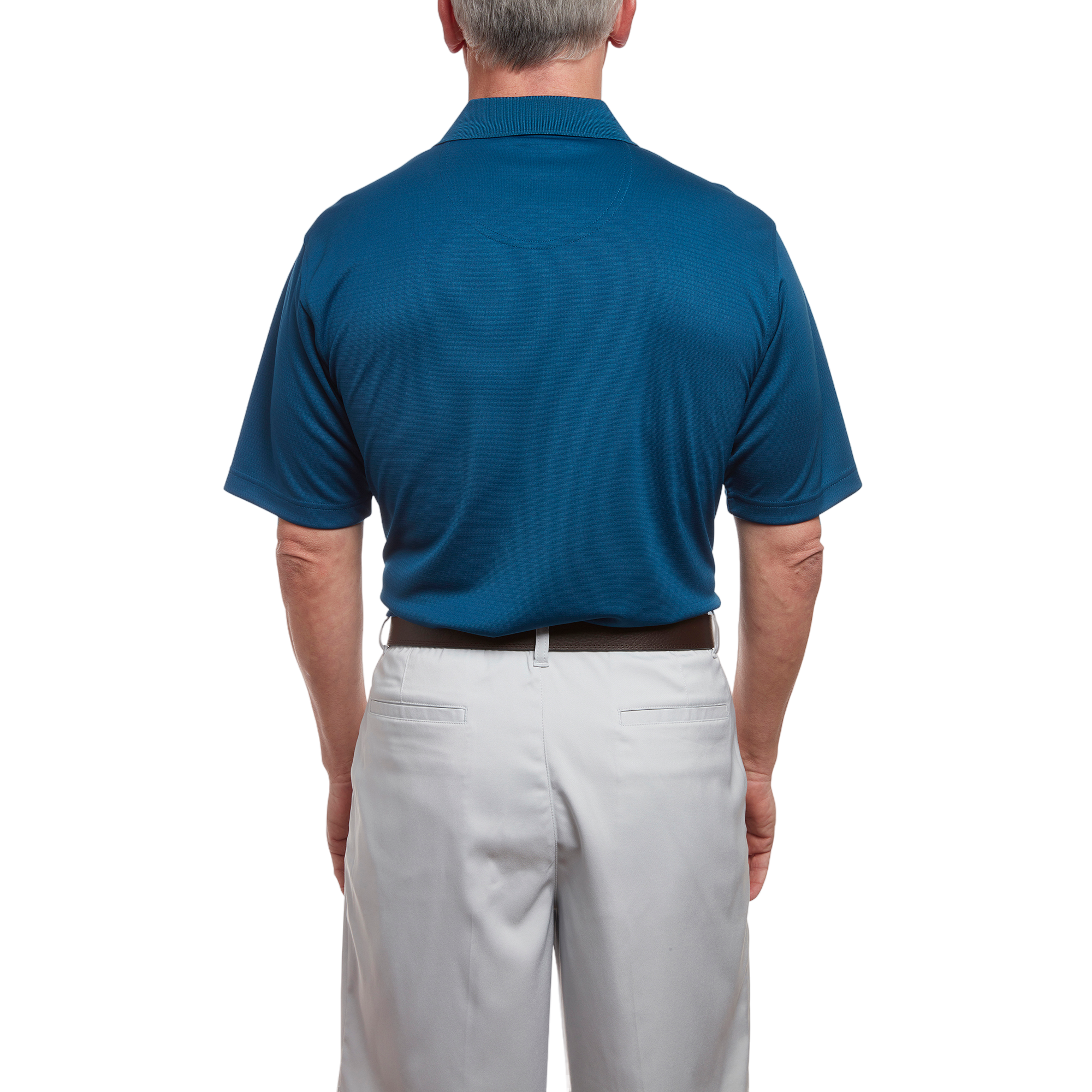 Solid Rib Logo Men's Short Sleeve Golf Polo Shirt