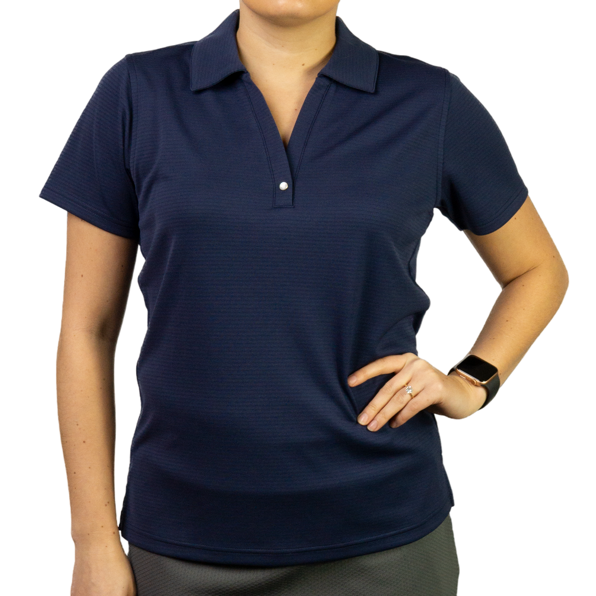 Ottoman Stripe Women's Short Sleeve Golf Polo Shirt