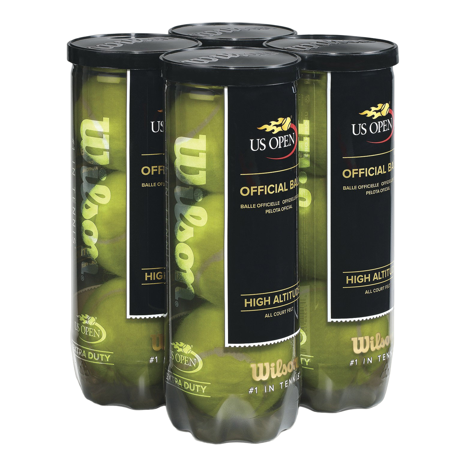 Wilson U.S. Open Tennis Balls - High Altitude Extra Duty 4 Pack