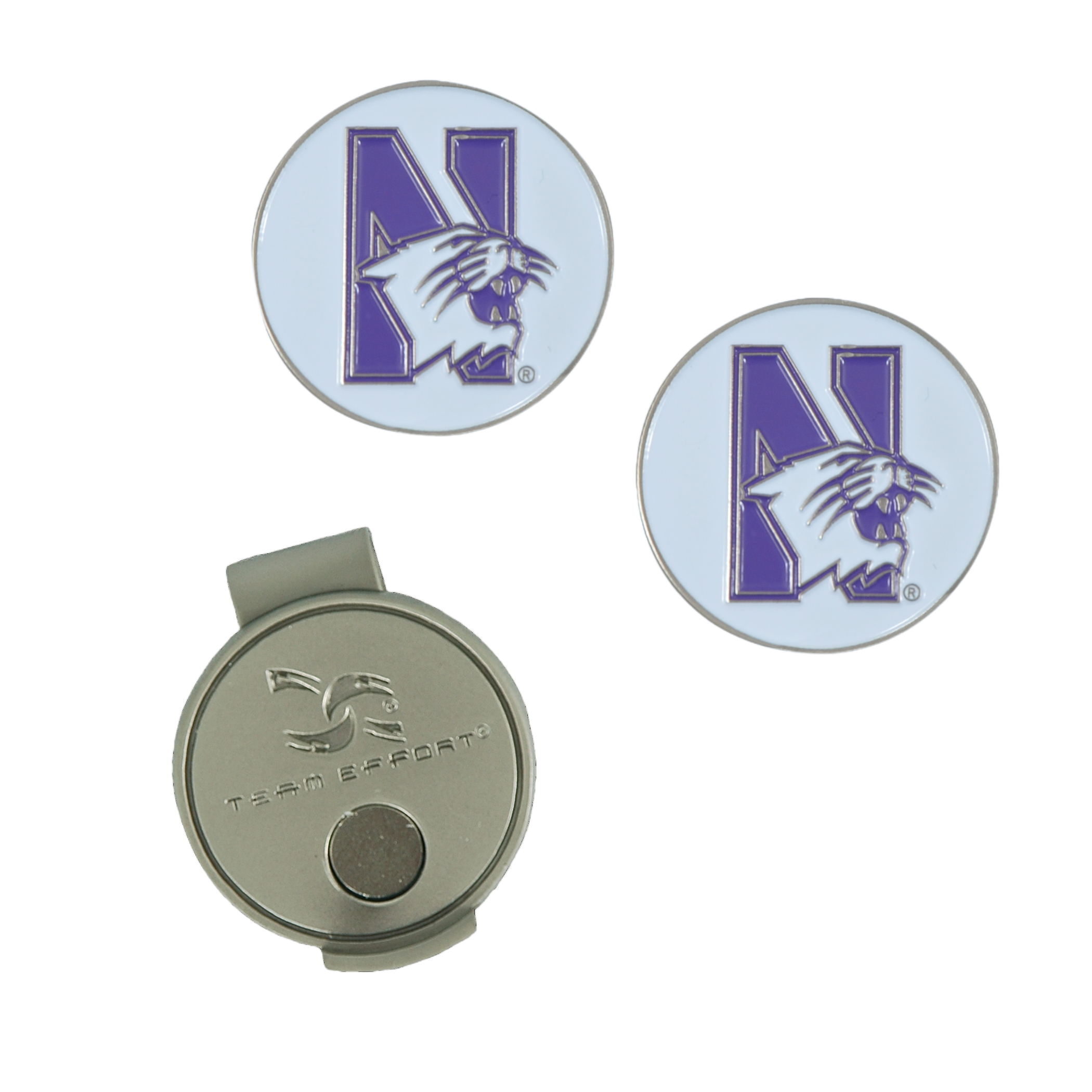 Team Effort Northwestern Wildcats Hat Clip