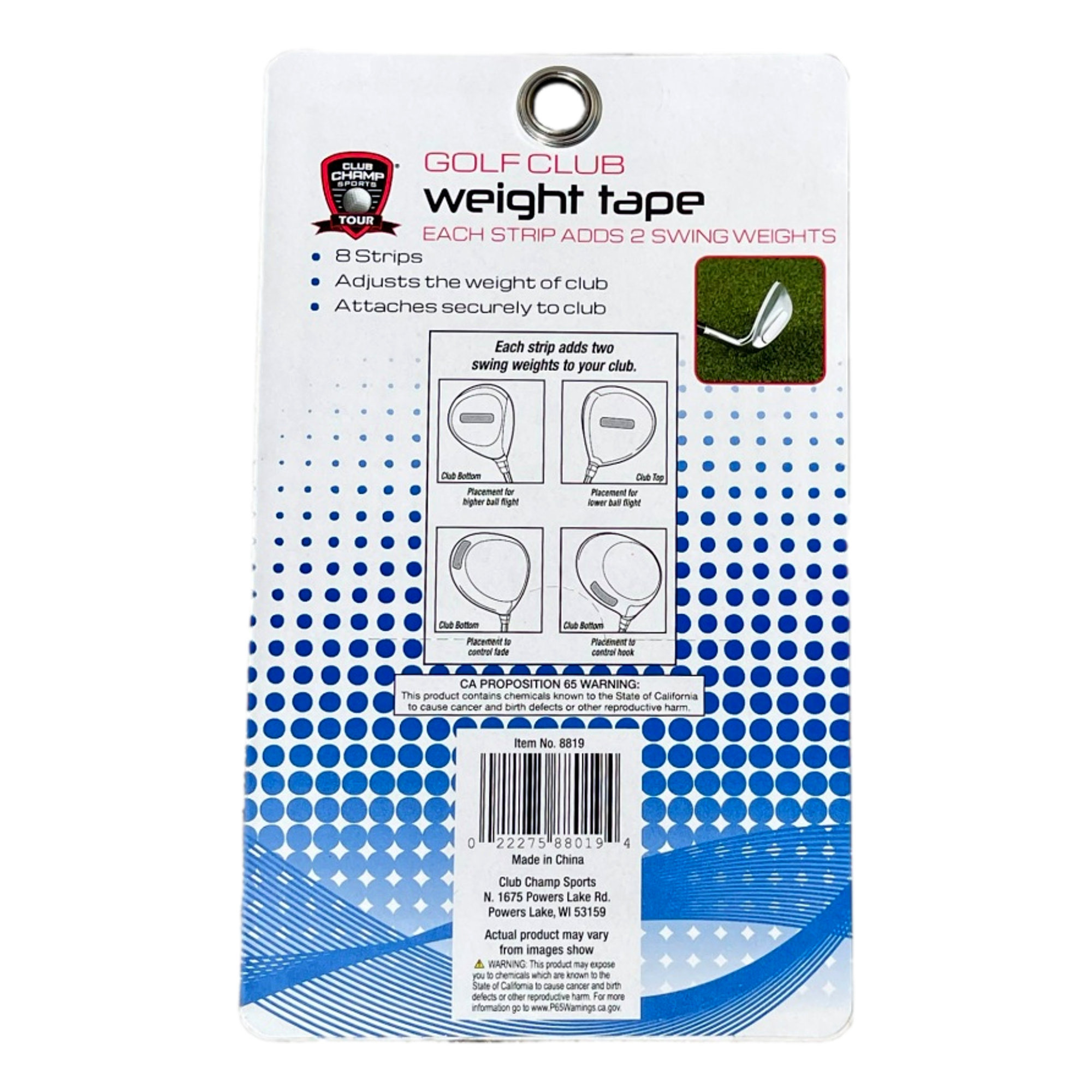 Golf Club Lead Tape