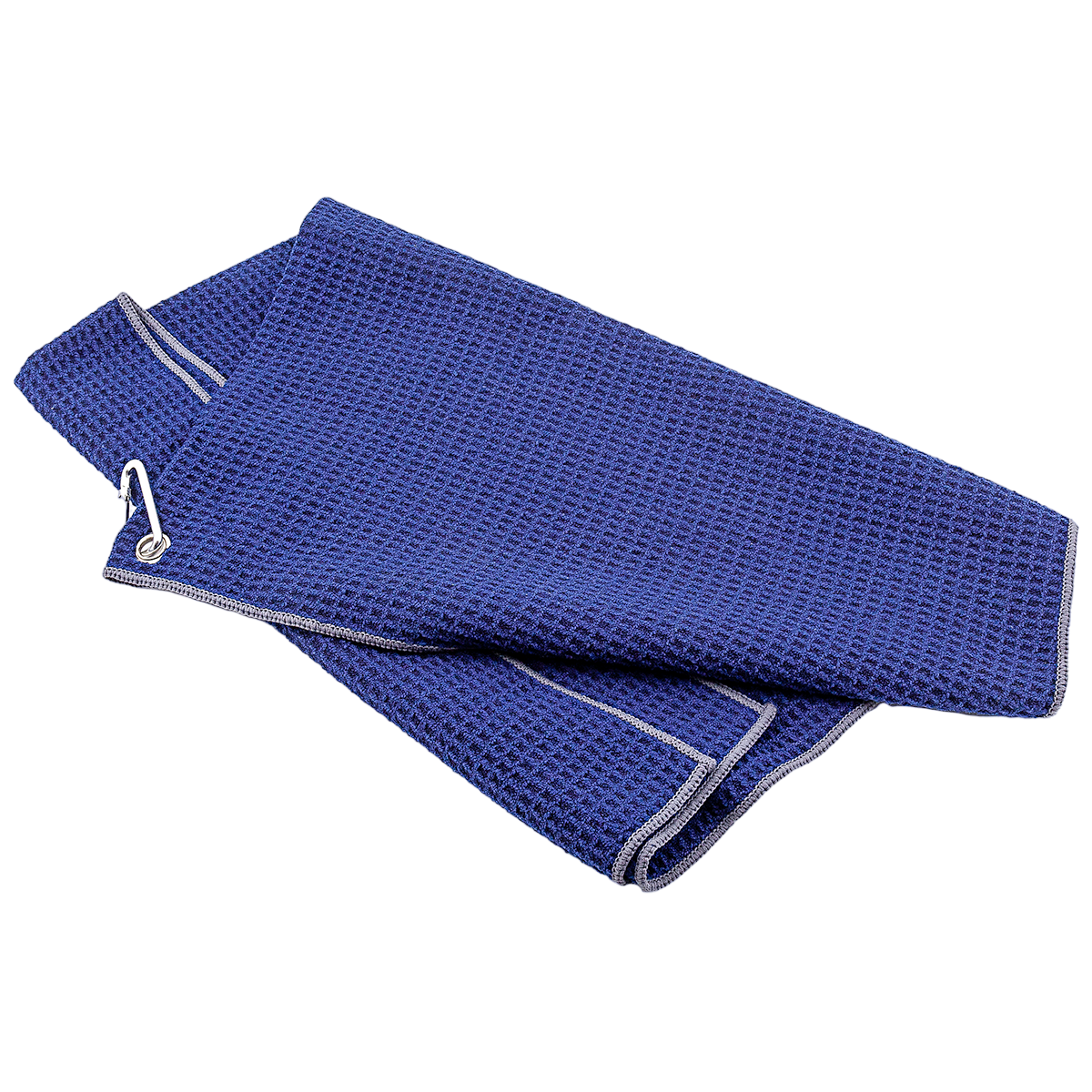 Navy Waffle Towel w/ Grey Trim