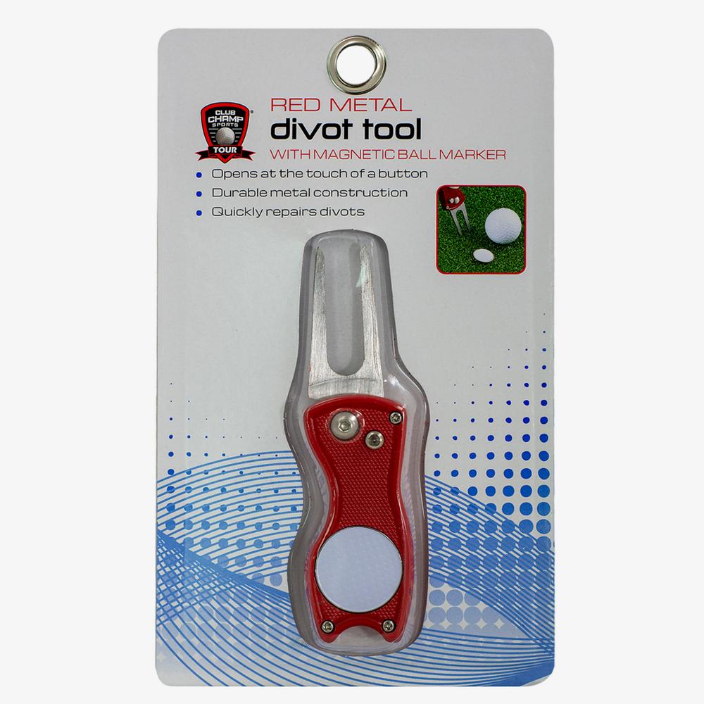 Red Metal Divot Tool w/ Magnetic Ball Marker
