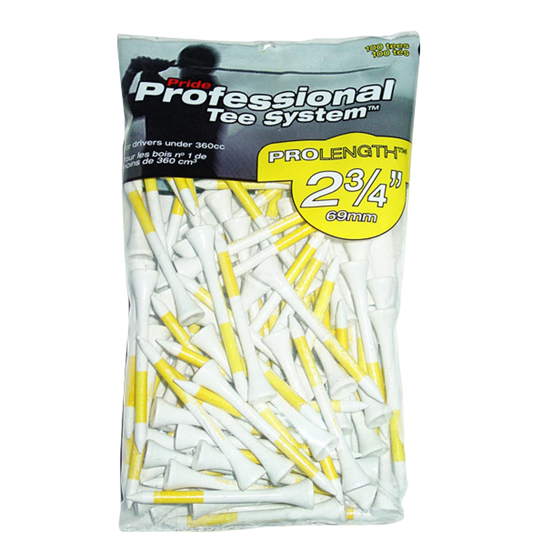 Pride Golf ProLength 2-3/4" White Tees 100-Pack