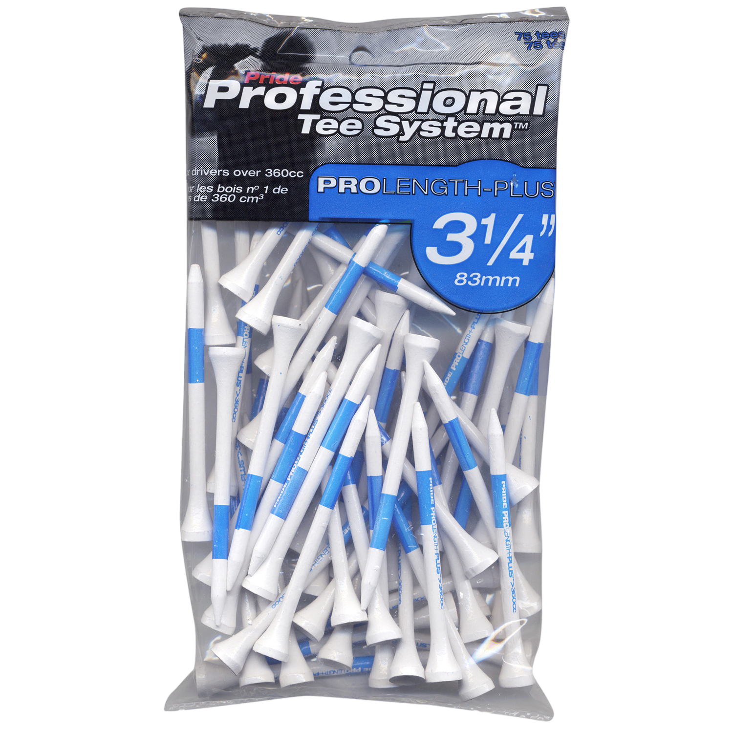 Pride Golf ProLength-Plus 3-1/4" Tees 75-Pack