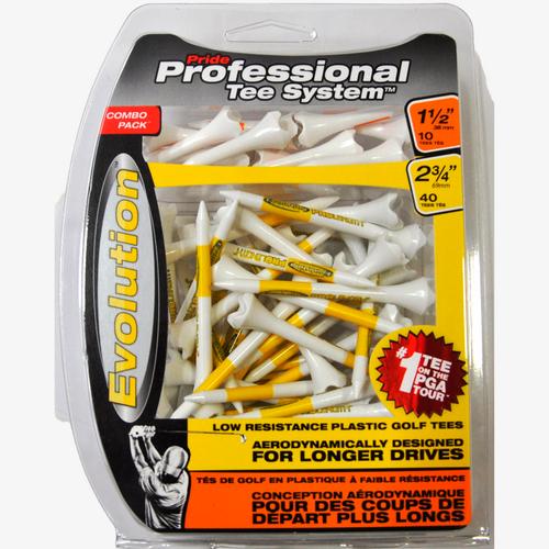 Professional Tee System 1-1/2" & 2-3/4" Combo Golf Tees 50-Pack