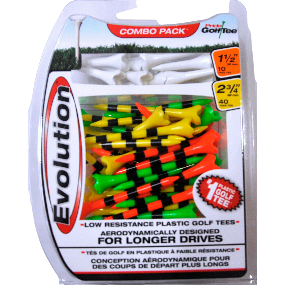 Professional Tee System Fruit Combo 1-1/2" & 2-3/4" Golf Tee 50-Pack