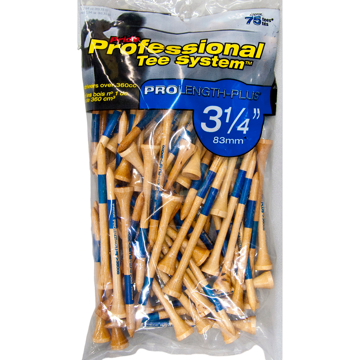 Professional Tee System Natural Pro Length 3-1/4" Golf Tee 75-Pack