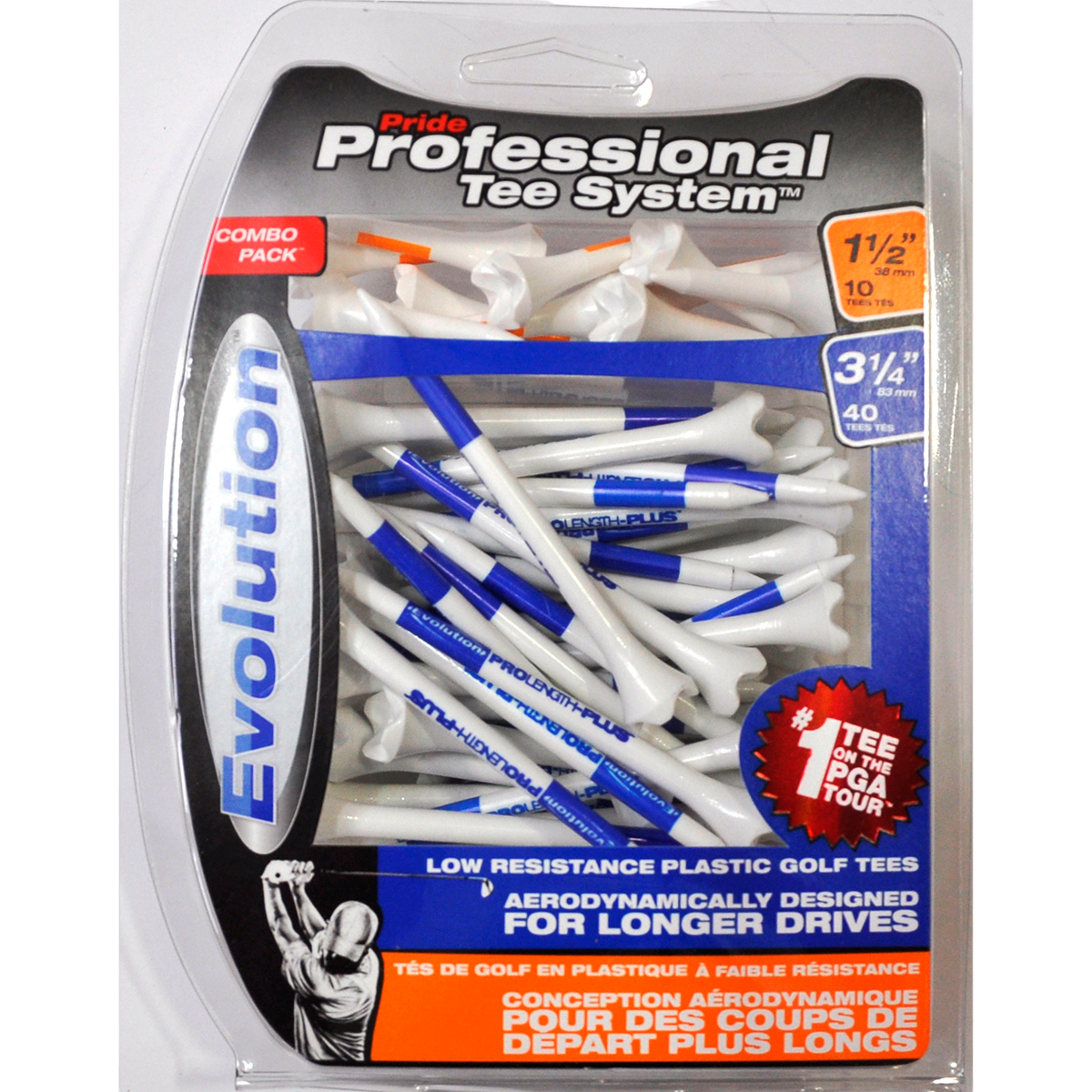 Professional Tee System 1-1/2" & 3-1/4" Evolution Tees 50-Pack