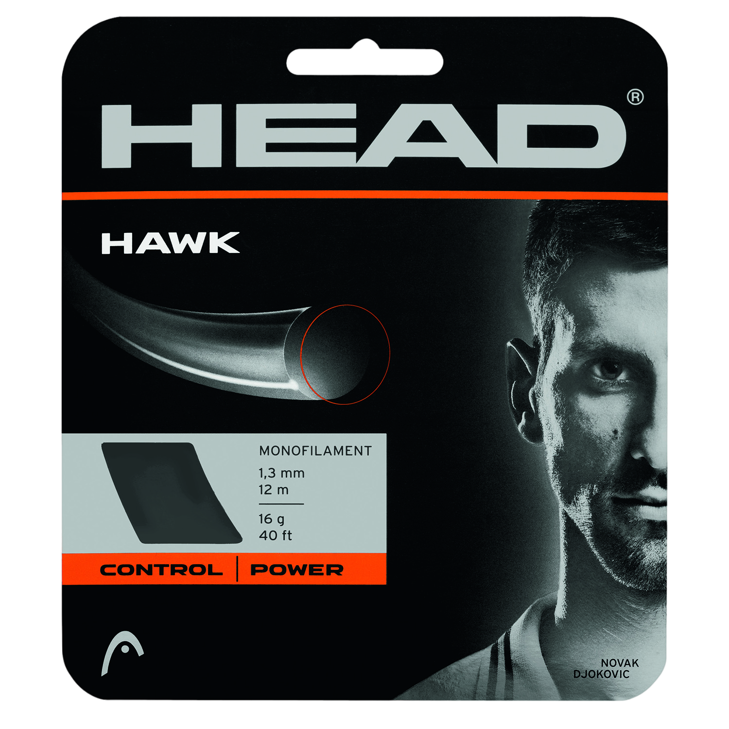 Head HAWK 16 Gauge String - Grey