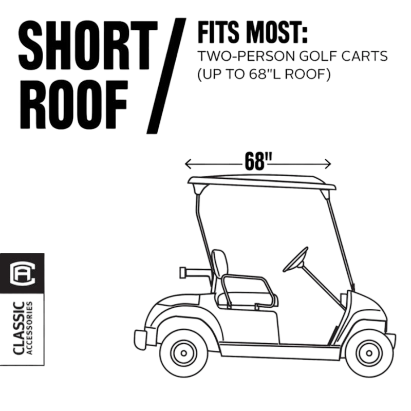 Classic Cart Accessories Fairway Deluxe Golf Car Enclosure - Short Roof