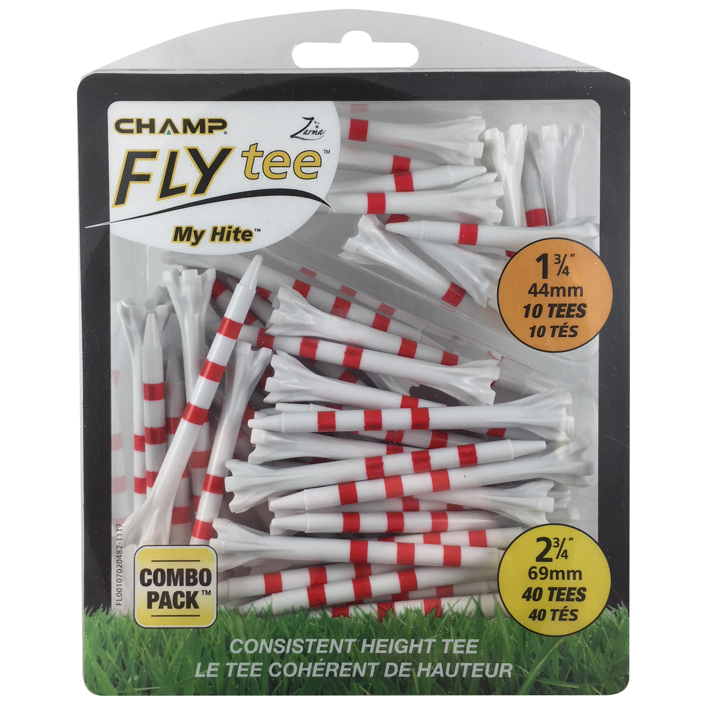 Champ Zarma FLYtee MyHite Red 1-1/2" & 2-3/4" Tee 50-Pack