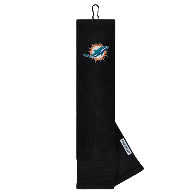 Team Effort Miami Dolphins Face/Club Tri-Fold Embroidered Towel