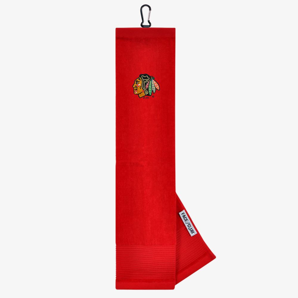 Team Effort Chicago Blackhawks Face/Club Tri-Fold Embroidered Towel