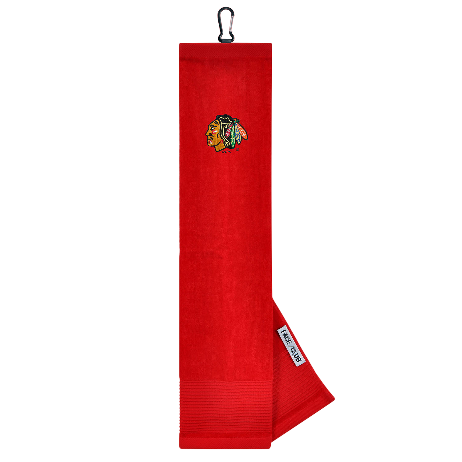 Team Effort Chicago Blackhawks Face/Club Tri-Fold Embroidered Towel