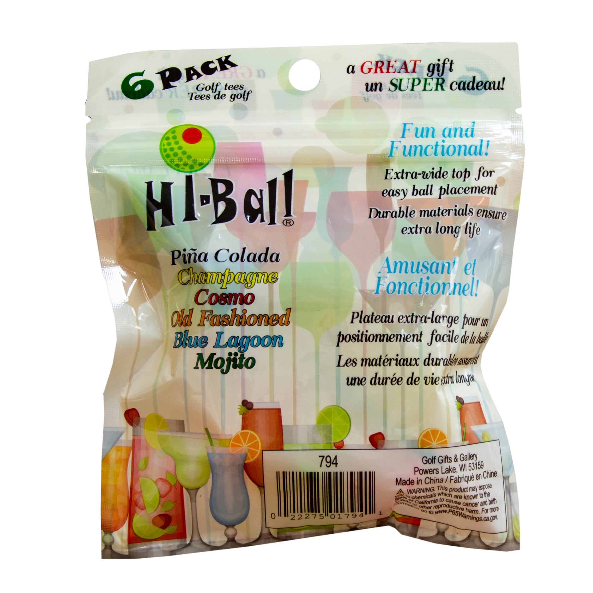 Hi-Ball 3-1/4" Step Tees 6-Pack