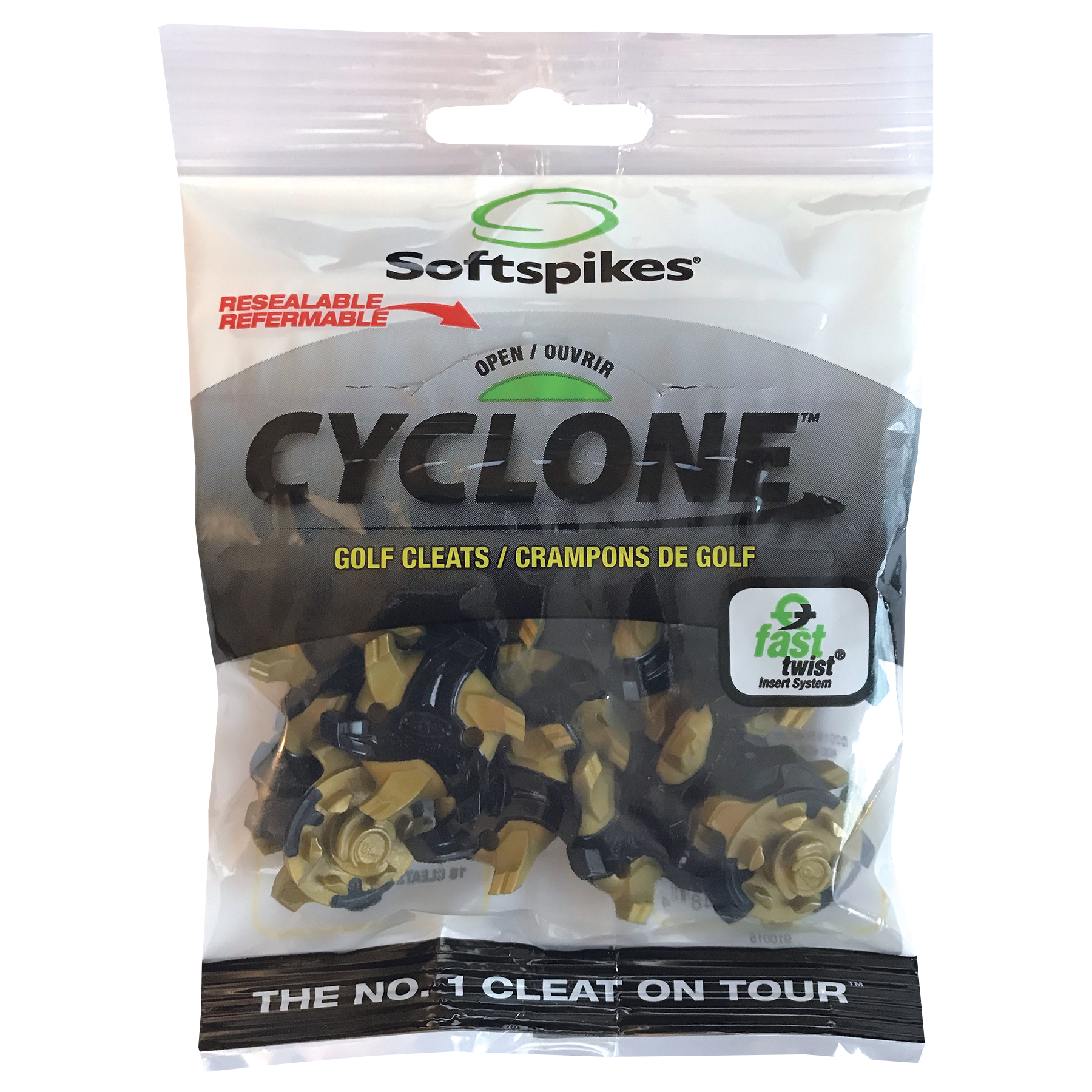 Cyclone Golf Cleats (Fast Twist) - Gold/Black