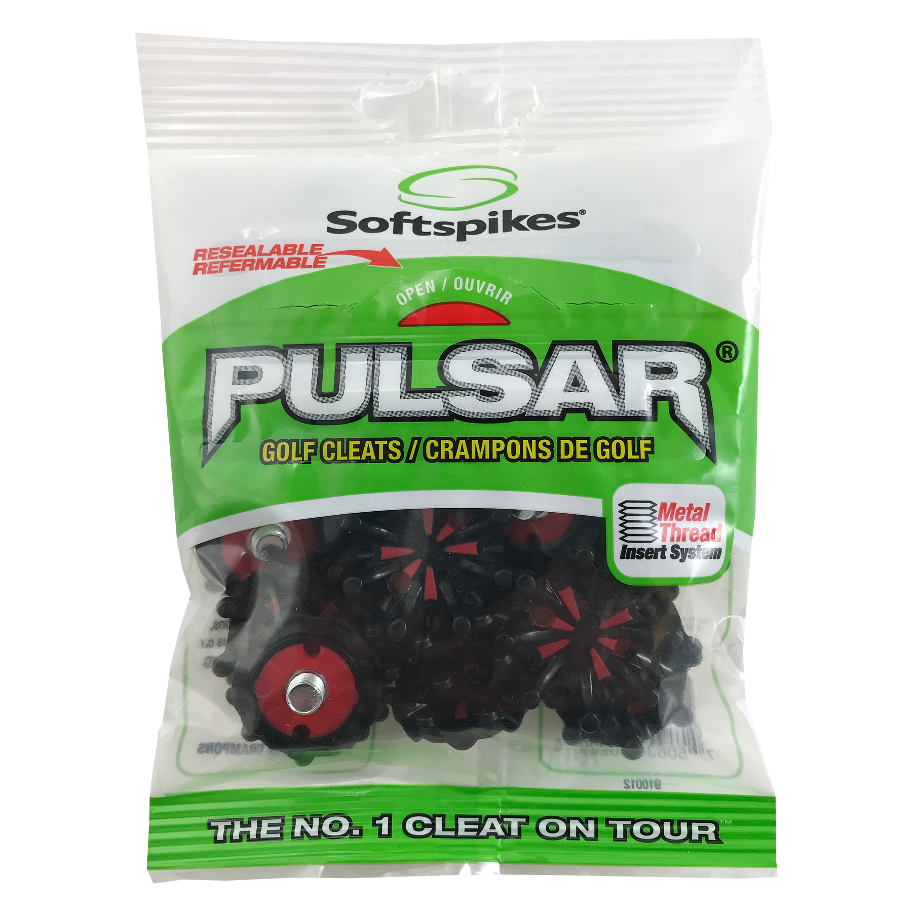 Pulsar Golf Cleats (Small Metal) - Black/Red