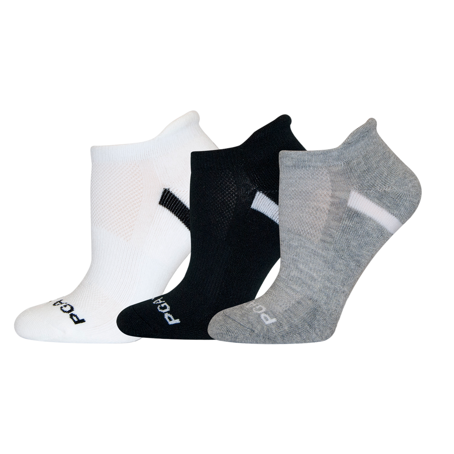 Women's Pro Series No Show 3-Pack Socks - White/Black/Grey
