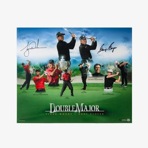 Gary Player/ Tiger Woods Autographed Double Major Photo