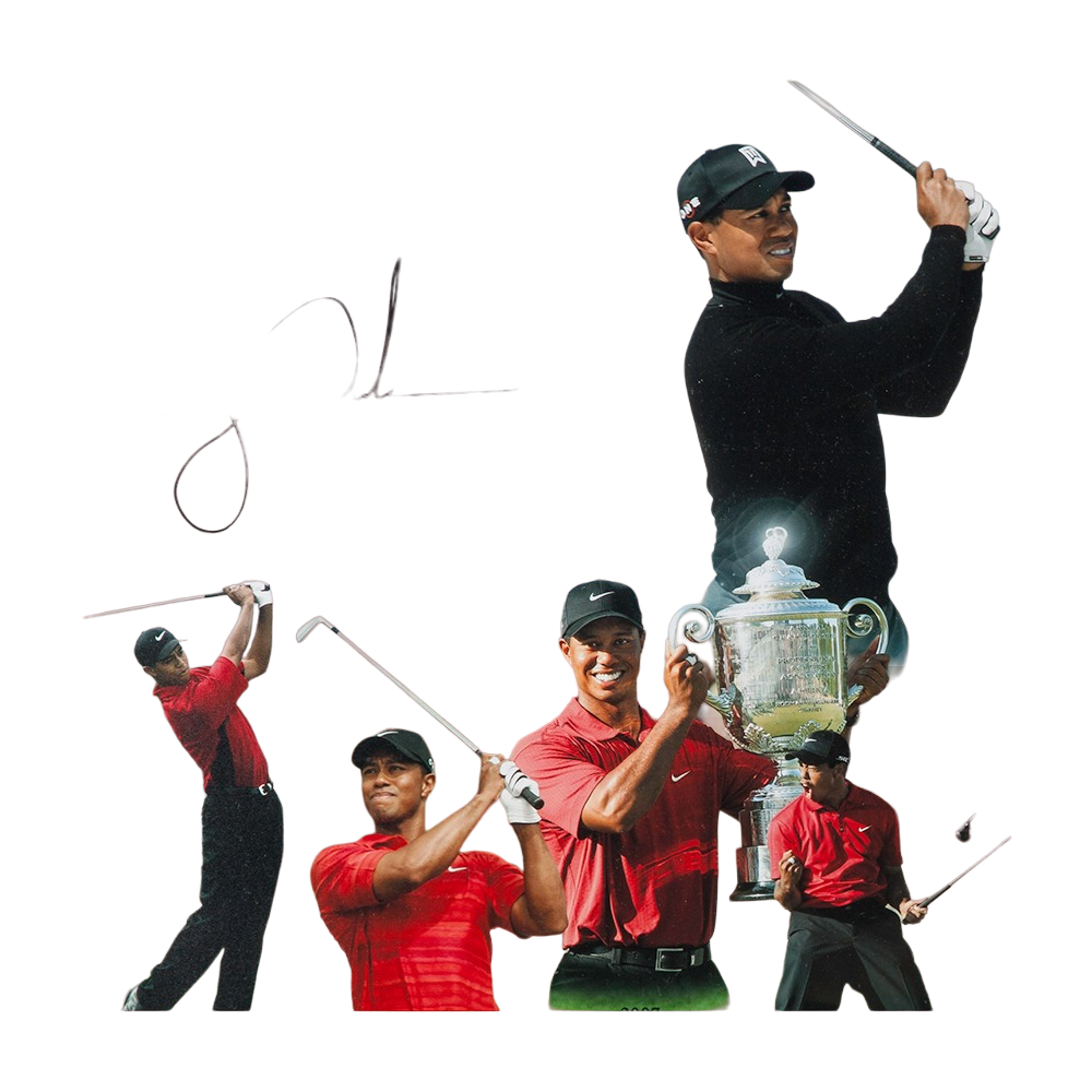 Gary Player/ Tiger Woods Autographed Double Major Photo