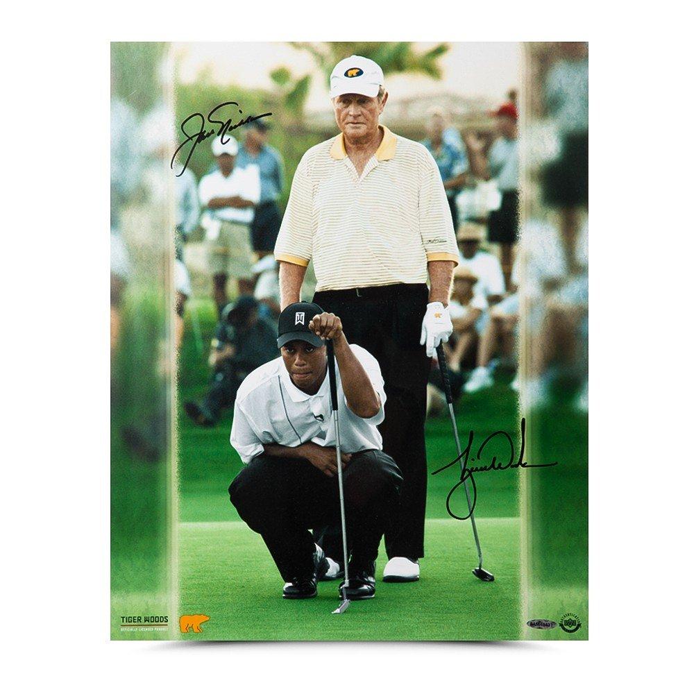 Jack Nicklaus & Tiger Woods Autographed "Match Play"