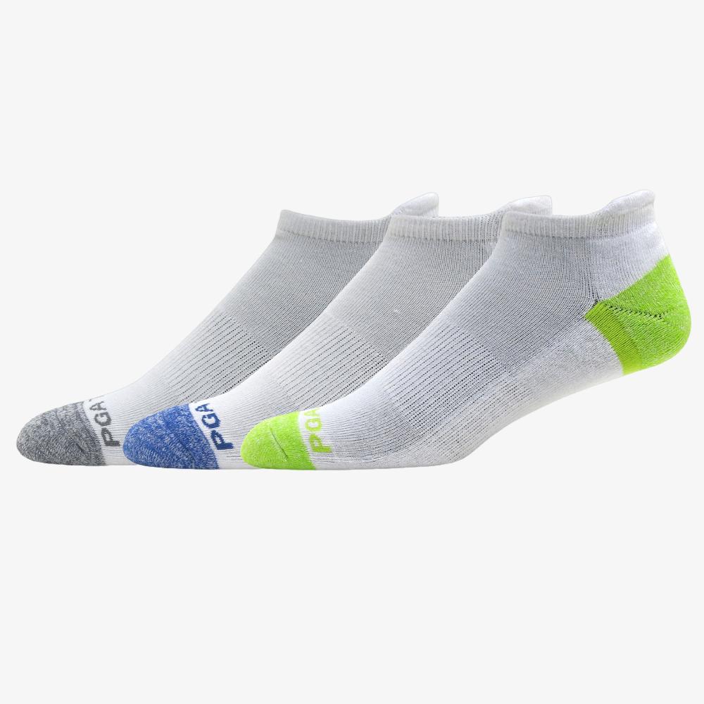 MEN'S PRO SERIES NO SHOW WITH TAB  3-PACK - Lime/Blue/Grey
