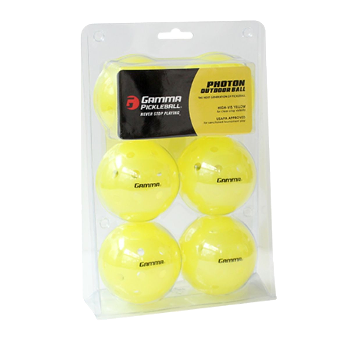 Photon Outdoor Pickleball 6 Pack Balls