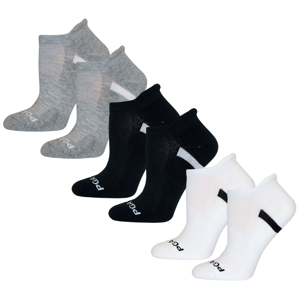 Pro Series Women's No Show Tab 6-Pack Socks - Black, Grey, White