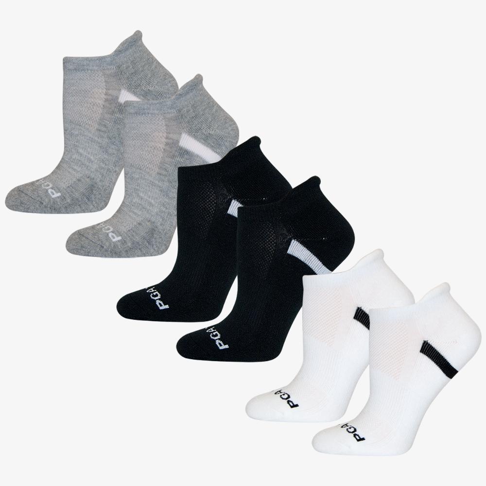 Pro Series Women's No Show Tab 6-Pack Socks - Black, Grey, White