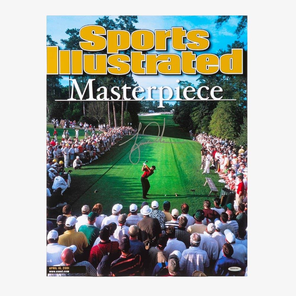 Tiger Woods Autographed Sports Illustrated Cover Print 2001 Masters