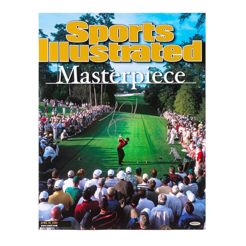 Tiger Woods Autographed Sports Illustrated Cover Print 2001 Masters