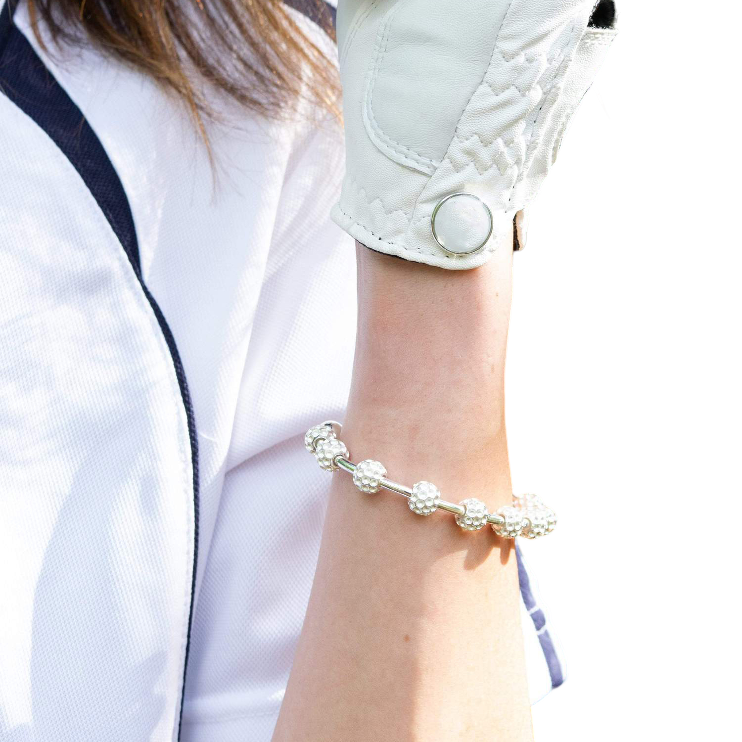 Golf Goddess Silver Golf Ball Bead Stroke Counter Bracelet