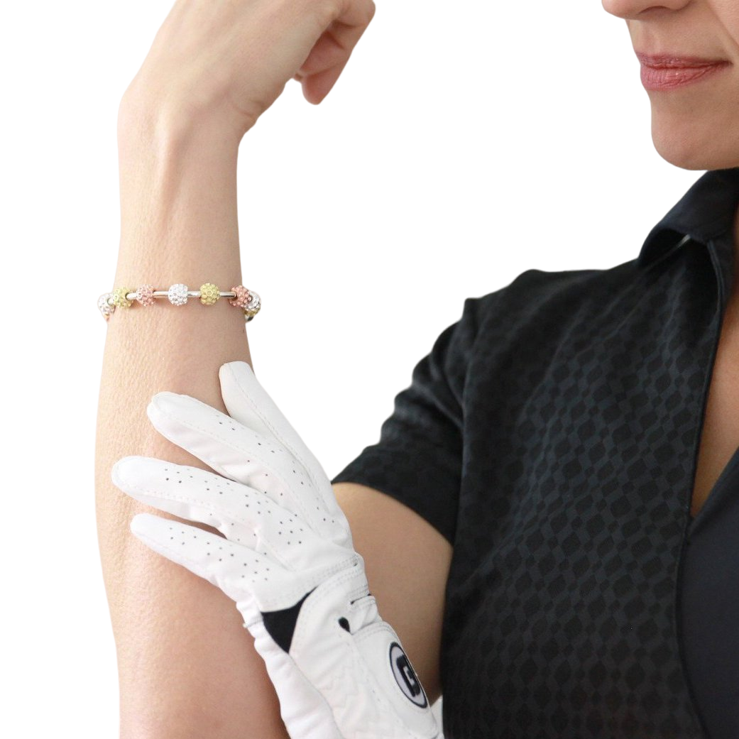 Golf Goddess Tricolor Golf Ball Bead Stroke Counter Bracelet
