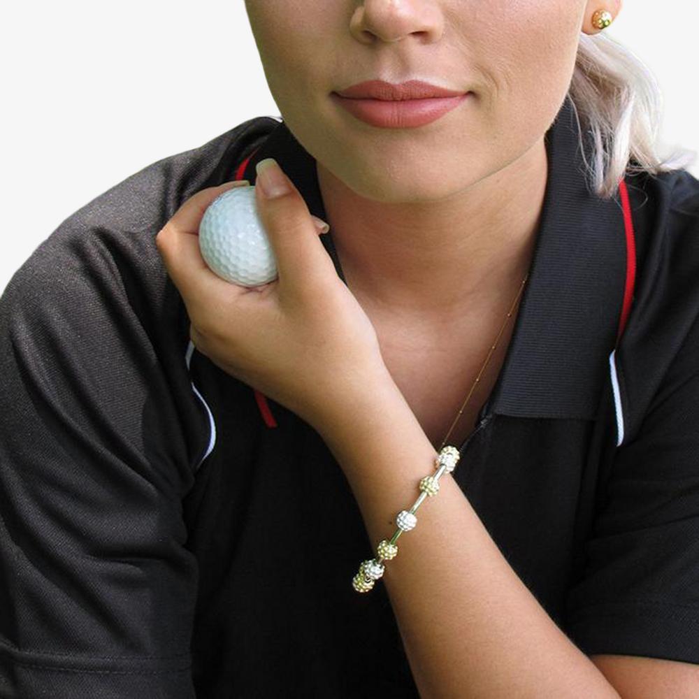 Golf Goddess Two-Tone Golf Ball Bead Stroke Counter Bracelet