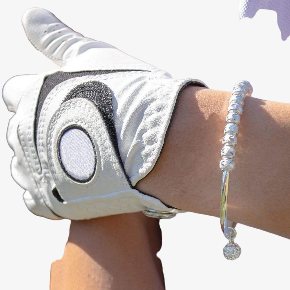 Golf Goddess Silver Stroke Counter Bracelet With Golf Ball Charm