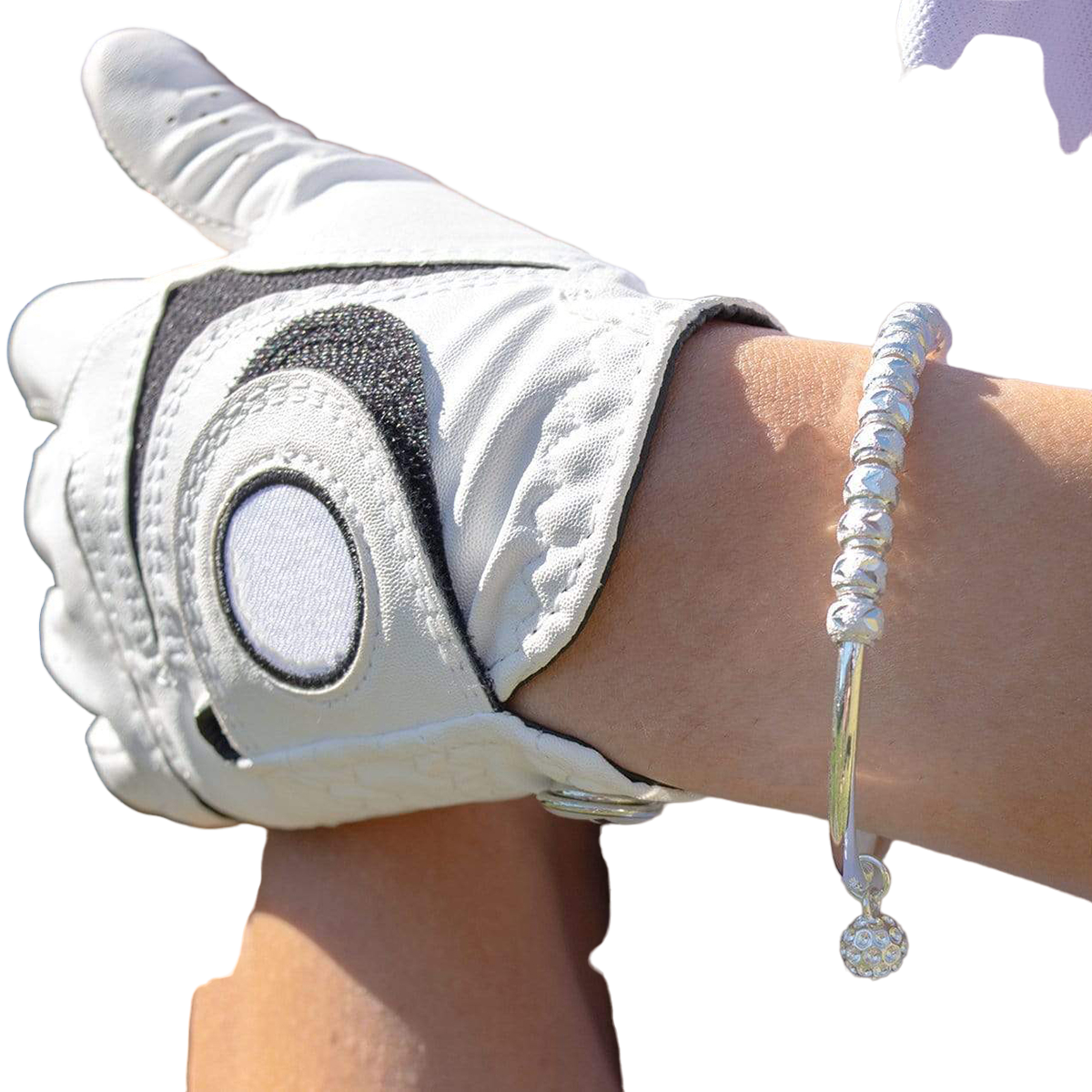 Golf Goddess Silver Stroke Counter Bracelet With Golf Ball Charm