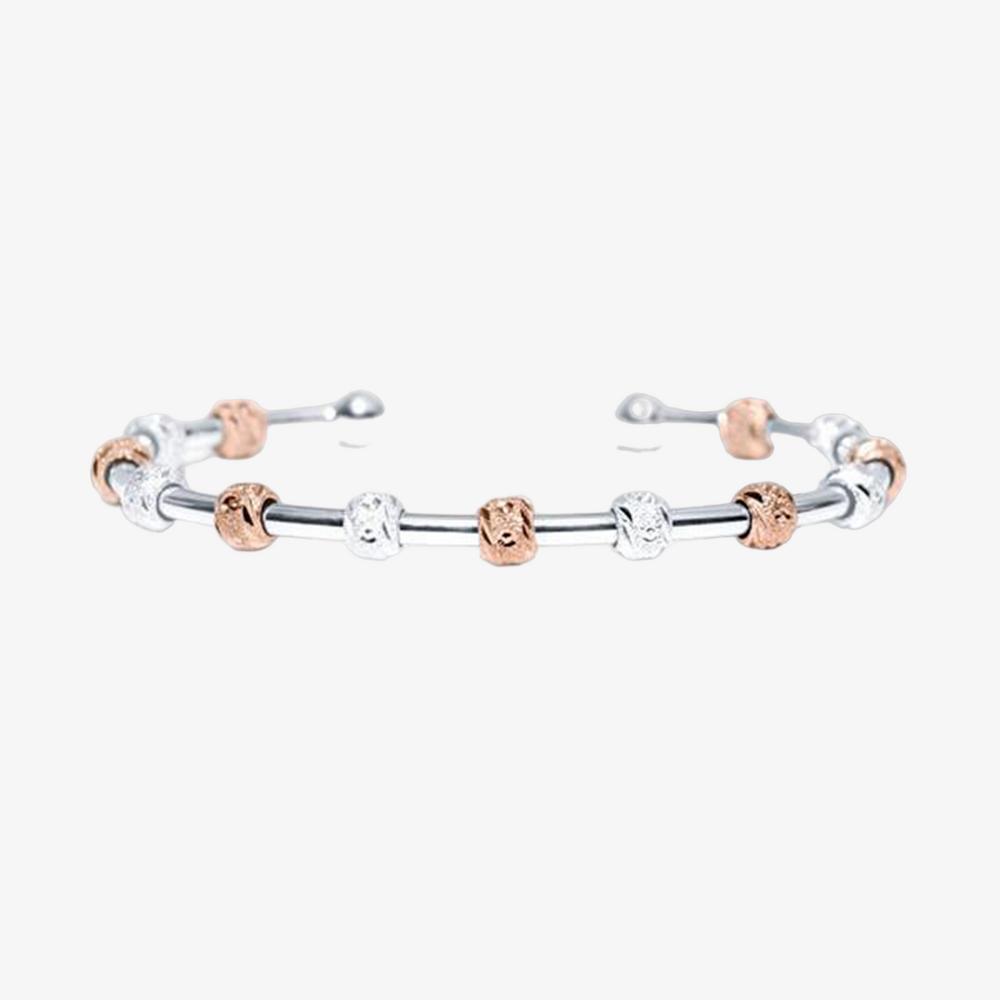 Golf Goddess Two-Tone Silver and Rose Gold Stroke Counter Bracelet