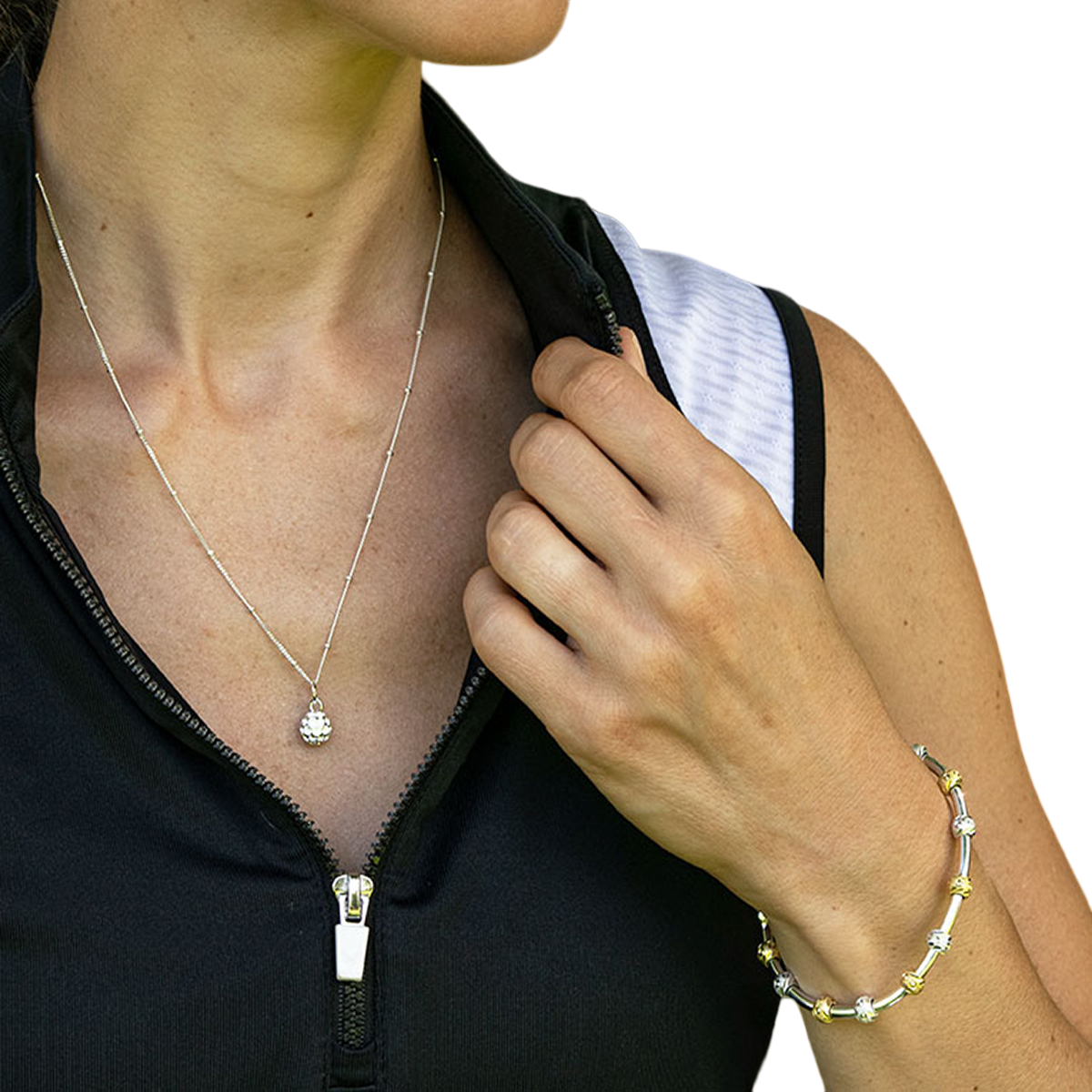 Golf Goddess Two-Tone Silver and Gold Stroke Counter Bracelet