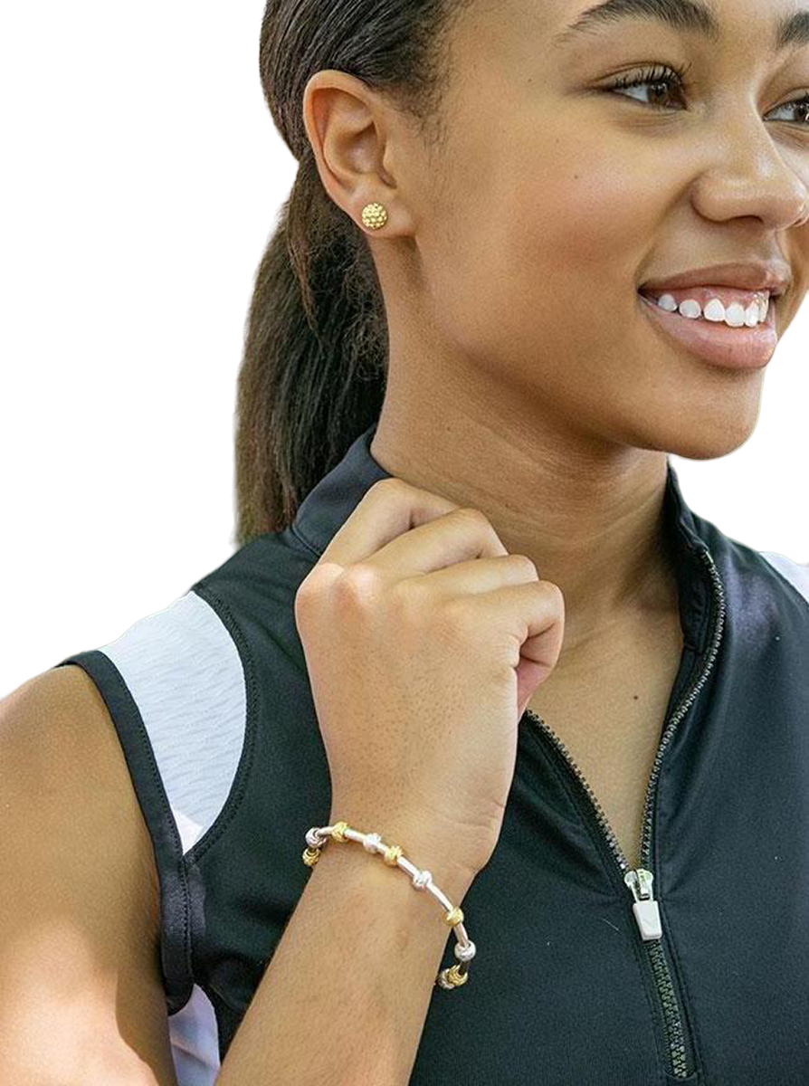 Golf Goddess Two-Tone Silver and Gold Stroke Counter Bracelet