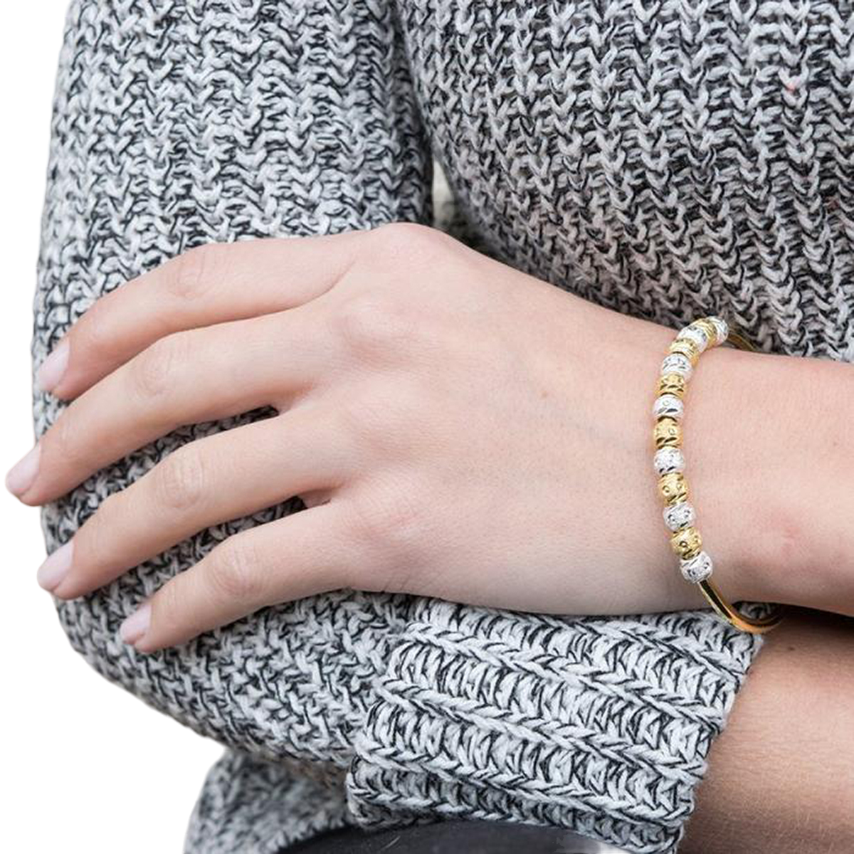 Golf Goddess Two-Tone Gold and Silver Stroke Counter Bracelet