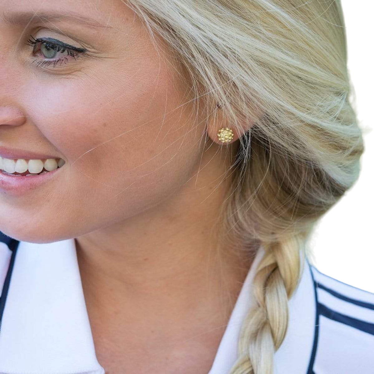 Golf Goddess Gold Golf Ball Necklace and Earrings Gift Set
