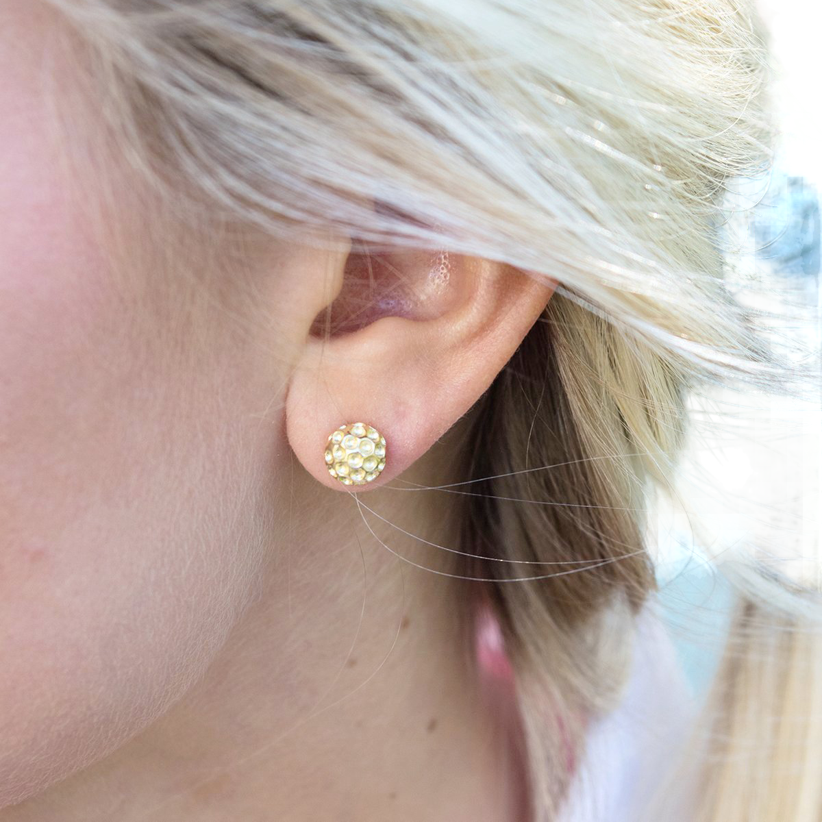 Gold Golf Ball Earrings