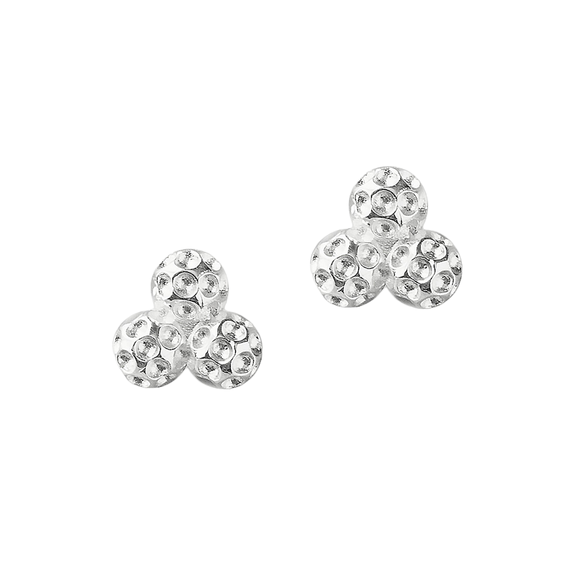 Par 3 Silver Golf Ball Cluster Earrings