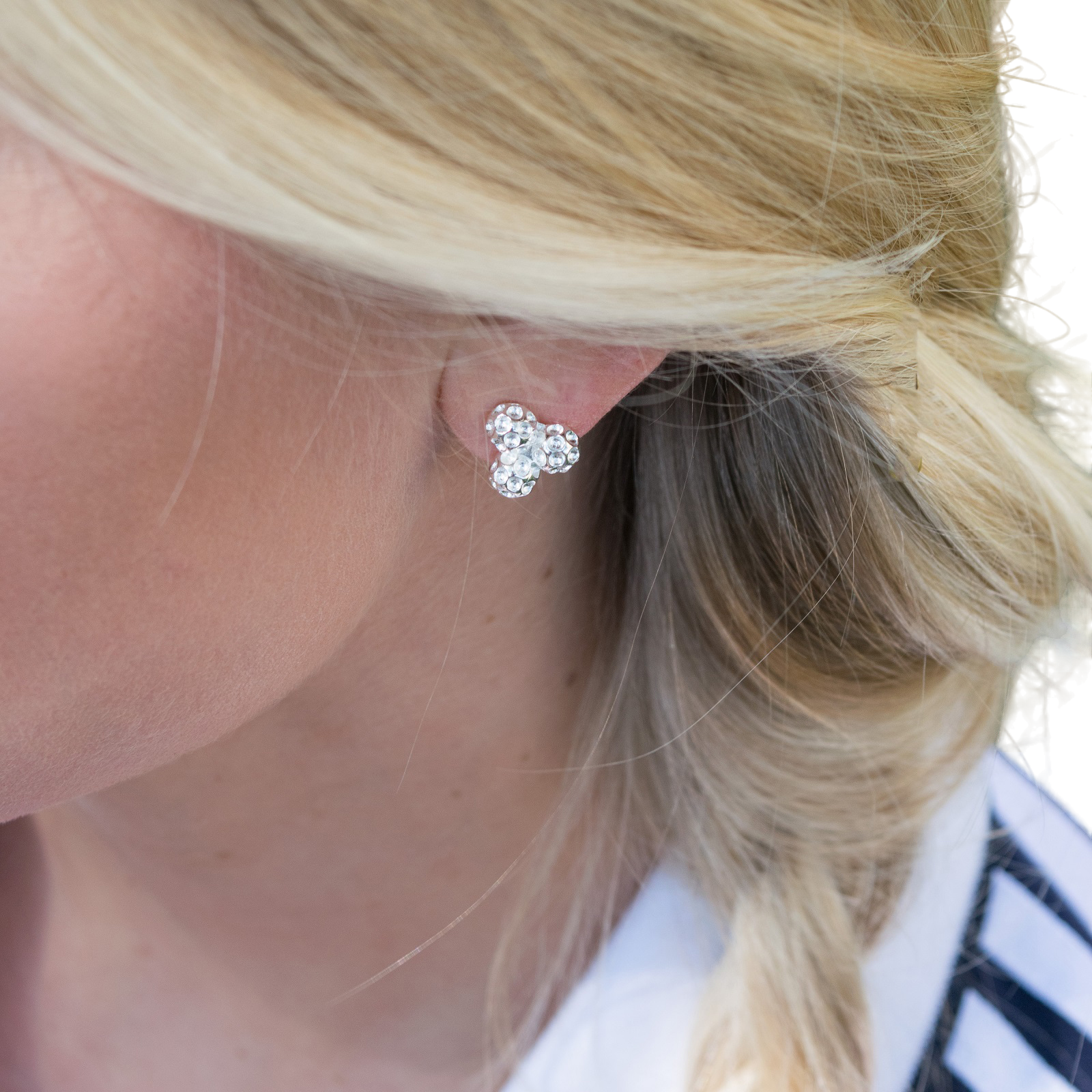 Par 3 Silver Golf Ball Cluster Earrings