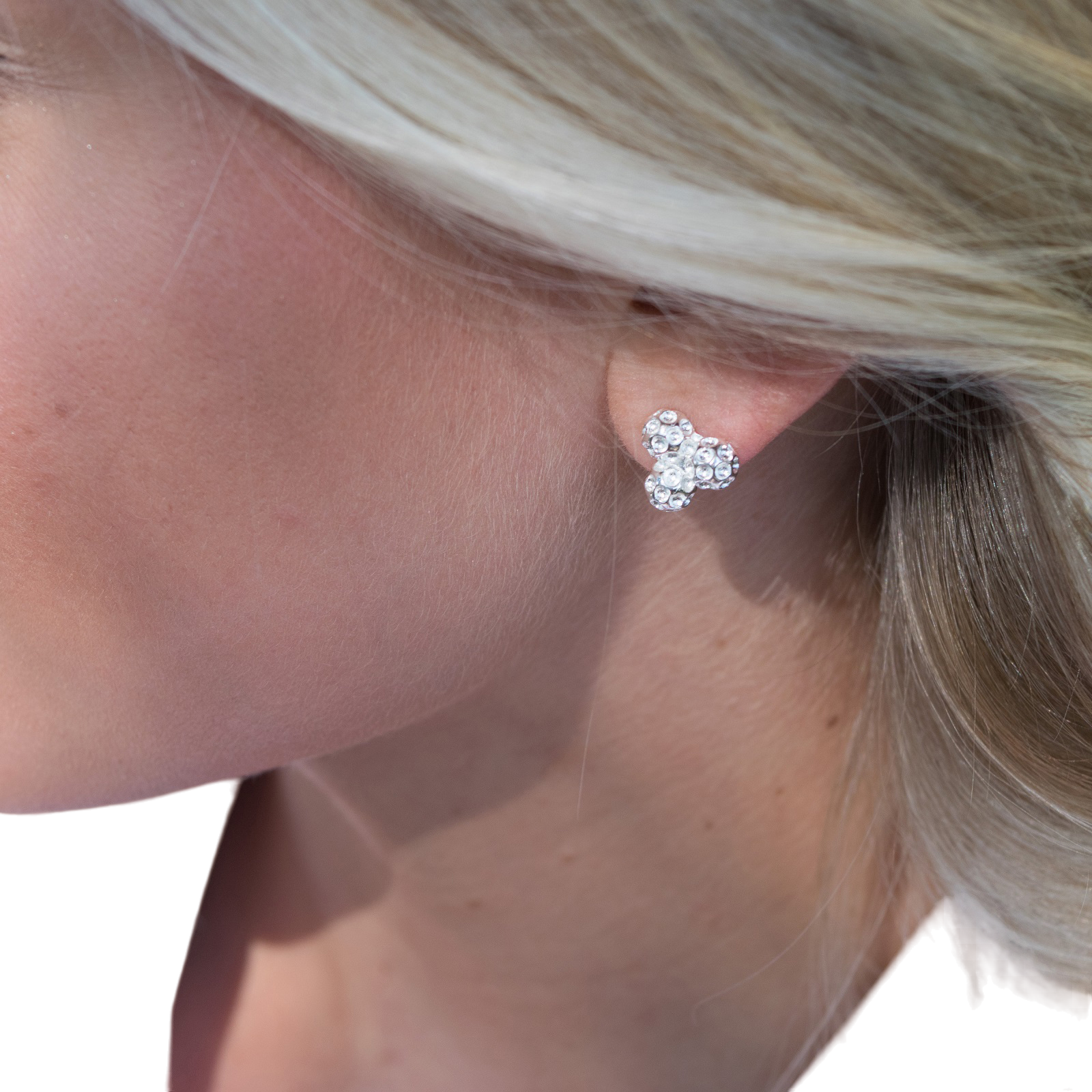Par 3 Silver Golf Ball Cluster Earrings