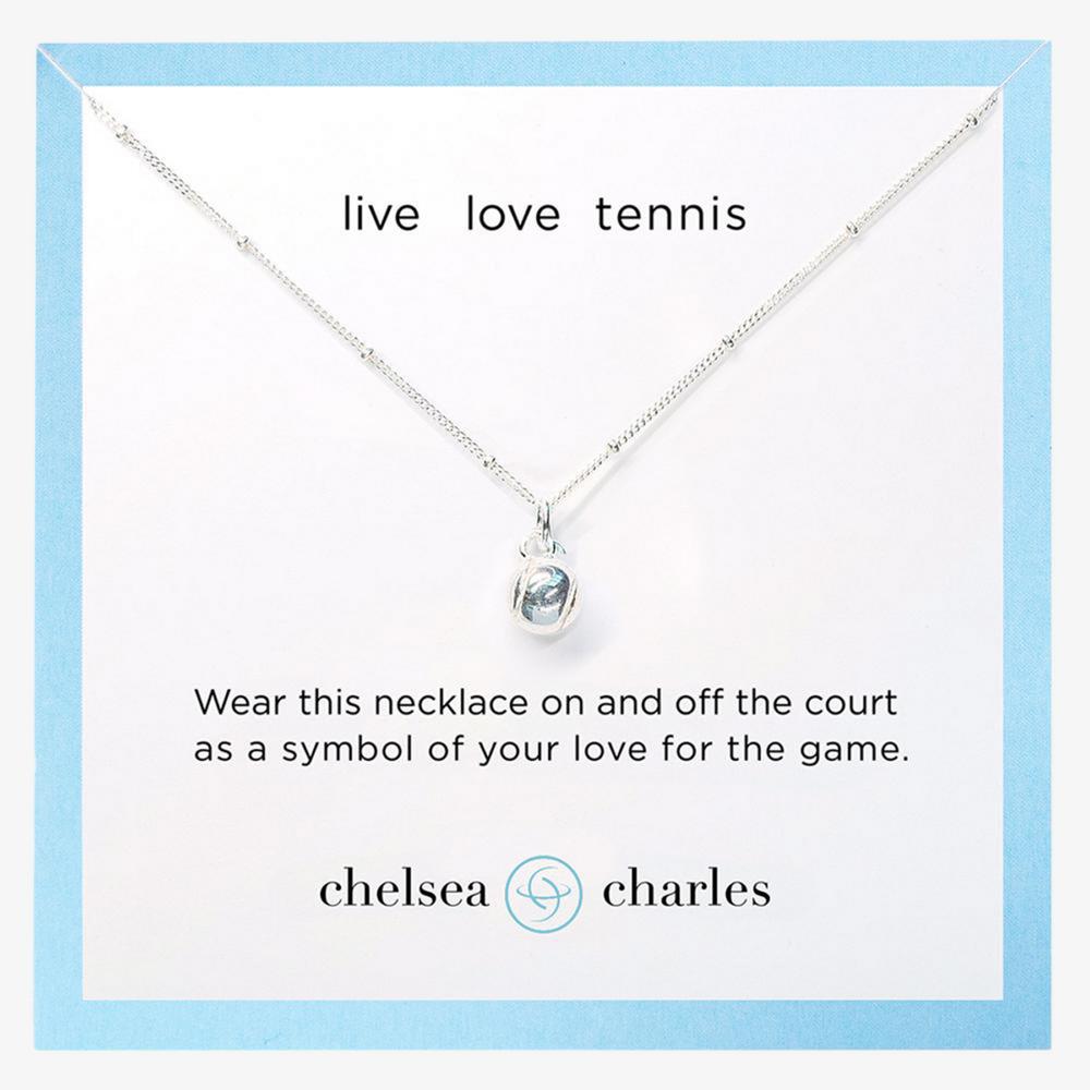 Silver Tennis Charm Necklace