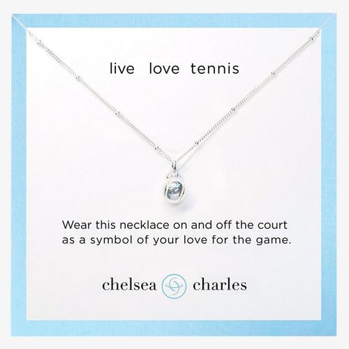 Silver Tennis Charm Necklace