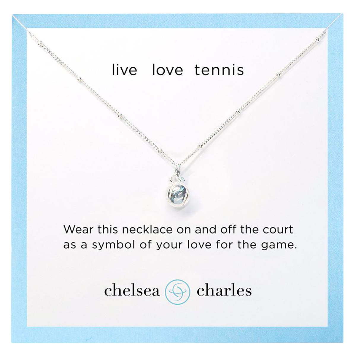 Silver Tennis Charm Necklace