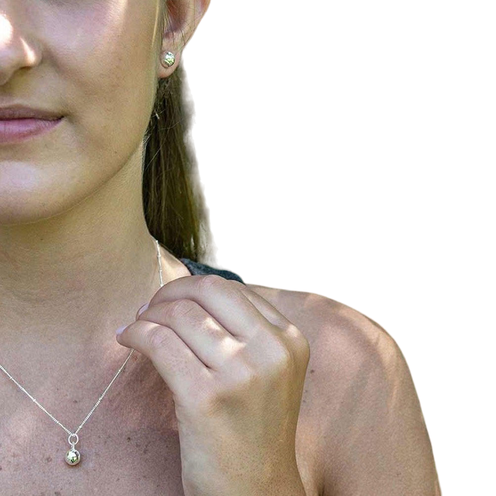 Silver Tennis Charm Necklace